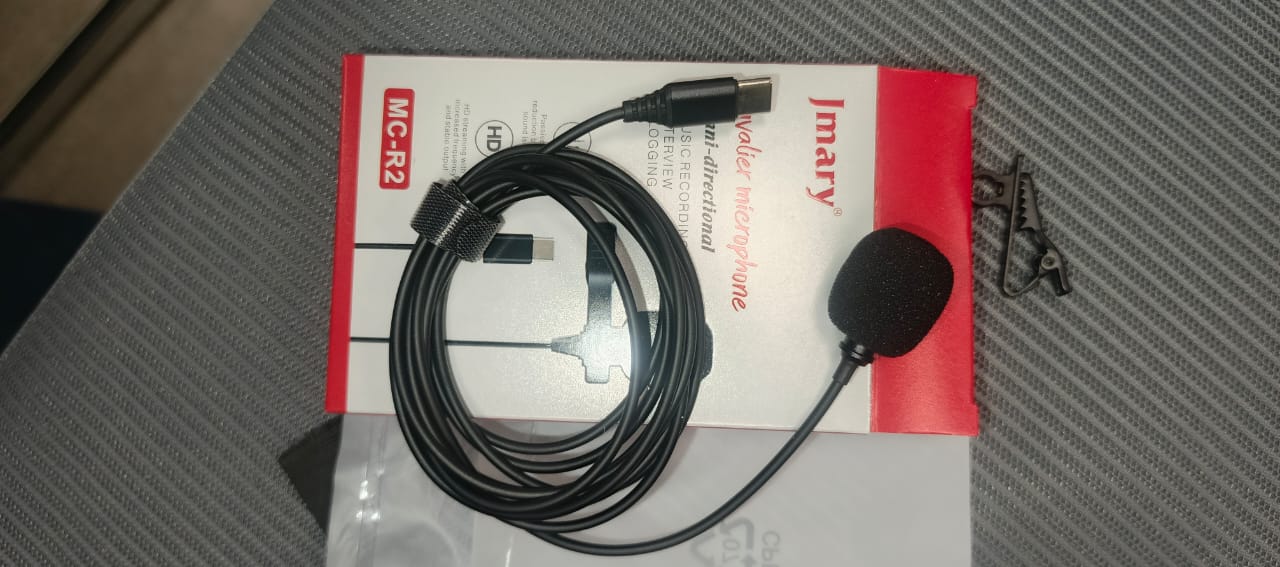 Jmary TikTok Type-c Lavalier Microphone with Clip Compatible Mobile, Laptop Tab etc