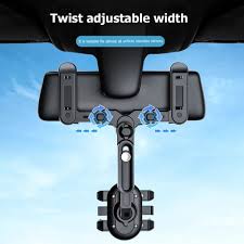 Mobile Stand High Quality | 360° Universal Car Rearview Mirror Phone Holder | Secure & Adjustable Mount