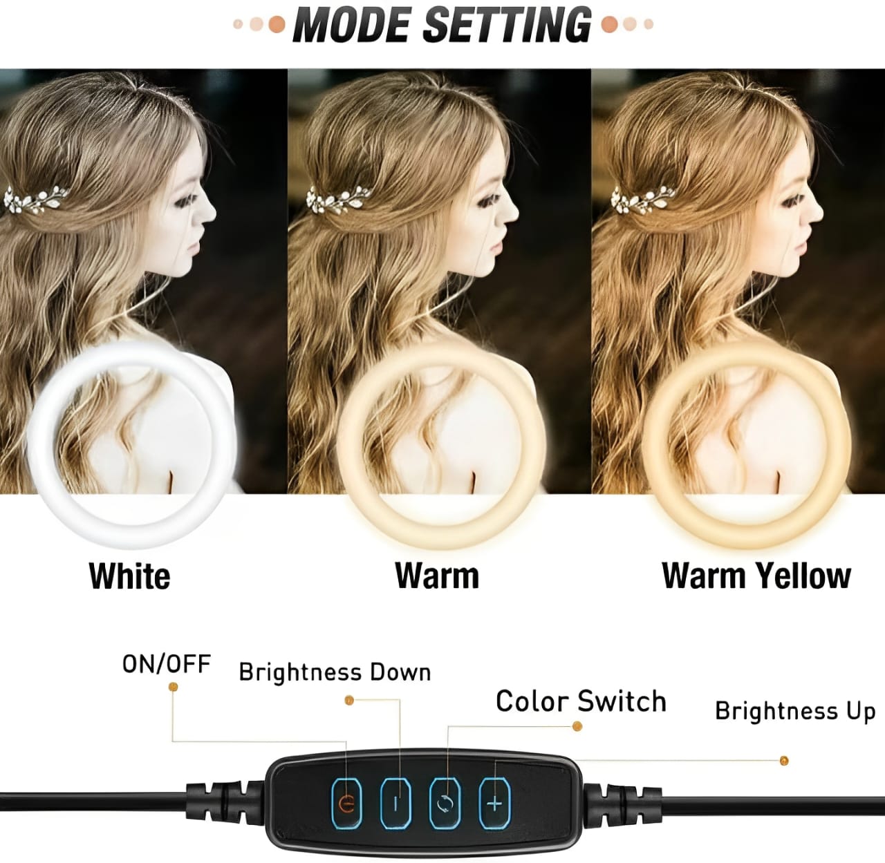 26CM LED Ring Light with Mobile Holder, 7ft Tripod Stand, 3 Light Colors, Dimmable USB Selfie Ring Light for Videography and Photography - Stand + Mobile Holder + Ring Light