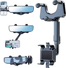 360° Rotatable & Retractable Rearview Mirror Phone Holder |– Safe & Convenient Driving
