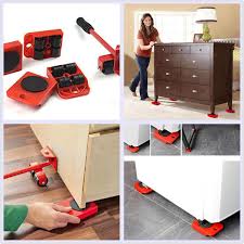 5-in-1 Heavy Furniture Mover Tool Set with Lifter & 360° Rollers Effortless moving, no pain