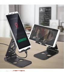 Foldable & Adjustable Mobile Phone and Tablet Stand | Flexible Desktop Mount & Lazy Bracket Support for All Devices (Random Color)