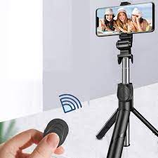 R1s Bluetooth Selfie Stick Tripod with Remote Control  360° Foldable Selfie Rod for Phone & Action Camera with LED Light RS 1099