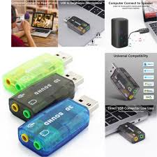 USB Sound Card Adapter USB 3D Virtual 5.1 Stereo & MIC PC Desktop Laptop
